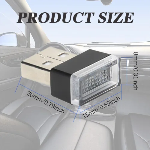 Vista 2 de 4 lámparas LED USB para el interior del automóvil, luces LED para automóvil, interfaz USB A enchufable, iluminación ambiental para cajuela