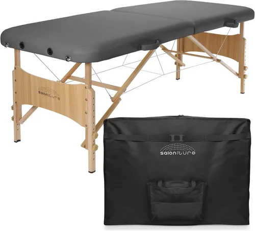 Vista 11 de Saloniture Mesa de masaje plegable portátil básica - Negro