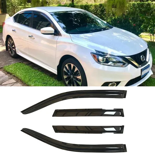 Vista 13 de Viseras de ventana para Nissan Rogue 2009-2013, Rogue Select 94076 2014-2015 4pcs Outside Tape-on Rain Guards Dark Smoke Window Vent Deflector