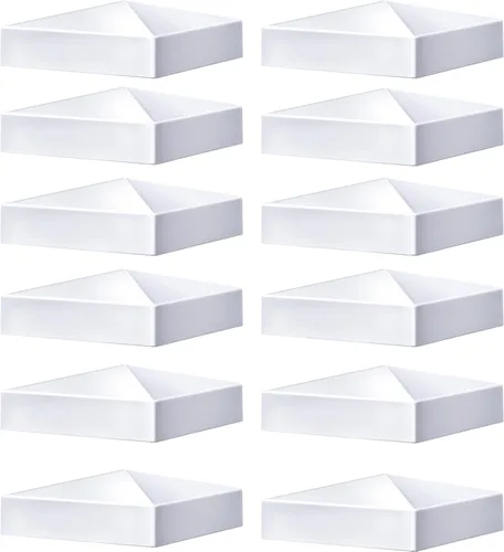 Vista 13 de Taiyin 1 pieza pirámide de vinilo blanco PVC tapas superiores, valla y cubierta para postes de valla de vinilo (4 x 4 pulgadas)