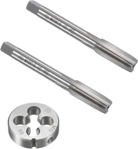 Vista 10 de M6mm x 1 HSS métrico y juego de troqueles de rosca de mano derecha, herramienta de bricolaje de roscado 3 piezas (M6 x 0.039 in)