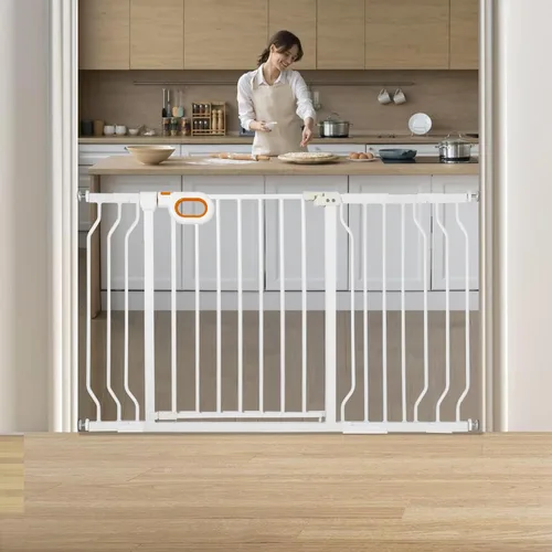 Vista 9 de owlie Pequeña puerta estrecha para bebé para escaleras, pasillos de 23.6-27.6 pulgadas de ancho, puerta de presión para niños, puerta para niños