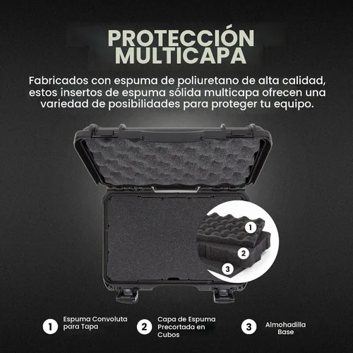 Vista 3 de NANUK 909 - Funda rígida de viaje con espuma en cubos personalizable, funda impermeable para cámara, 12.6 x 9 x 4.4 pulgadas, ligera, con cerradura