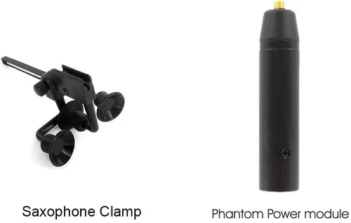 Vista 4 de PMM19B-H4P-SAX Saxofón/Trompeta Clip-On Micrófono de Instrumento Musical para Audio Technica Micrófono Inalámbrico y Entrada de Alimentación Phantom