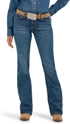 Vista 16 de Wrangler Jeans para mujer Cash de tiro medio con dobladillo ventilado Ultimate Riding espíritu americano