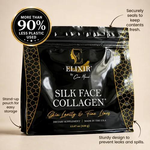Vista 8 de Colágeno facial de seda, péptidos de colágeno en polvo para mujeres, cara y cuello, 0.49 oz de proteína, colágeno de peso molecular ultra bajo