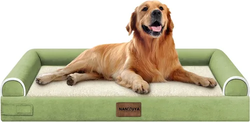 Vista 15 de NANUYA - Cama ortopédica para perros de tamaño mediano/grande, lavable: Camas con almohada para perros de tamaño mediano/grande, sofá de espuma