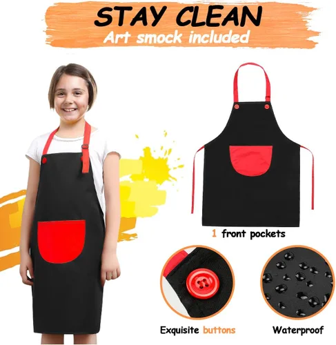 Vista 3 de Nicpro Juego de 60 piezas de pintura artística para niños, kit completo de suministros de pintura acrílica para niños y niñas con 24 pinturas