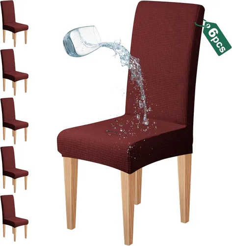 Vista 25 de Dioxide Juego de 4 fundas impermeables para sillas de comedor, fundas elásticas para sillas de comedor, fundas para sillas Parson, extraíbles