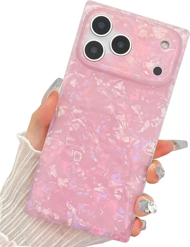 Vista 66 de Elegante funda con patrón de perlas compatible con iPhone, de borde rectangular, delgada, suave, de silicona de poliuretano termoplástico (TPU)