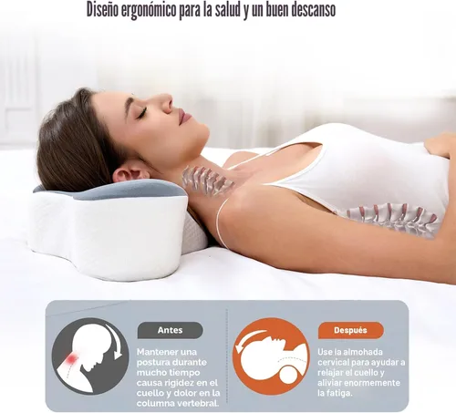 Vista 2 de Bespilow Almohada de viaje para dormir, almohada de soporte cervical para el cuello para aliviar el dolor de cuello, almohada de espuma
