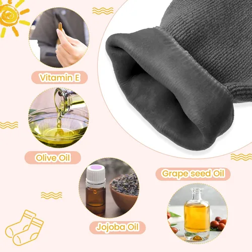 Vista 3 de JaGely 6 pares de calcetines hidratantes, calcetines de gel suave para pies secos y agrietados, pieles forradas de gel para el cuidado de los pies