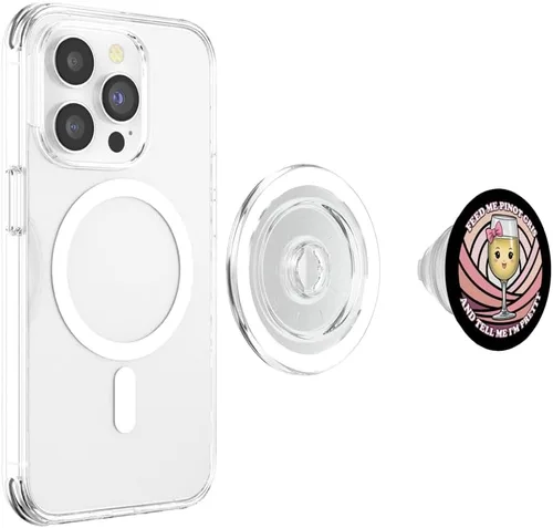 Vista 4 de Feed Me Pinot Gris And Tell Me I'm Pretty - Fun Cute Kawaii PopSockets MagSafe PopGrip for iPhone
