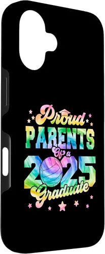 Vista 3 de iPhone 16 Parents of a 2025 Graduate Tie Dye Graduation VolleyBall Case