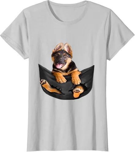 Vista 19 de Dog Lovers Gifts - Camiseta divertida con cara de perro con bolsillo, Negro, S