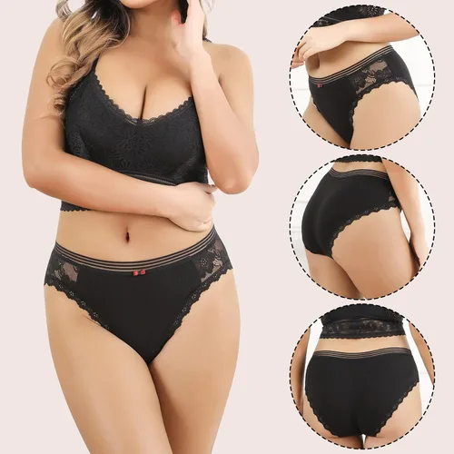 Vista 3 de LEVAO Ropa interior de algodón para mujer, bragas de bikini transpirables hipster elásticas, paquete múltiple S-XL