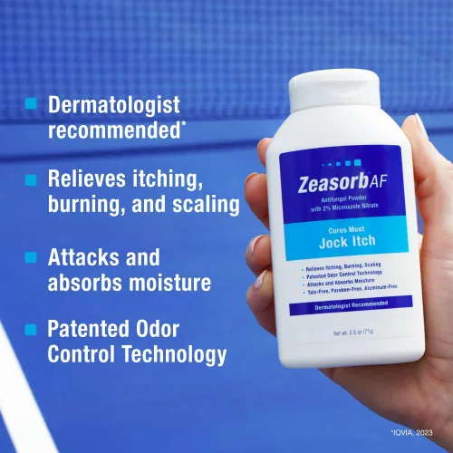 Vista 8 de Zeasorb Polvo de tratamiento antifúngico súper absorbente para Jock Itch, 2.5 onzas