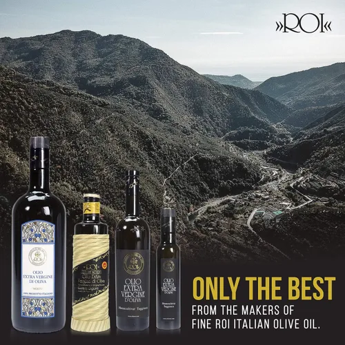 Vista 6 de ROI Aceite de oliva virgen extra italiano - Hecho de aceitunas taggiasca ligurianas - AOVE rico en polifenoles - Certificado DOP - Fresco prensado