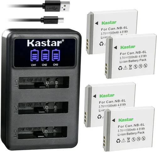 Vista 8 de Kastar Cargador de batería USB triple LCD compatible con Canon NB-6L NB-6LH, Canon PowerShot SX260 HS, PowerShot SX270 HS, PowerShot SX280 HS
