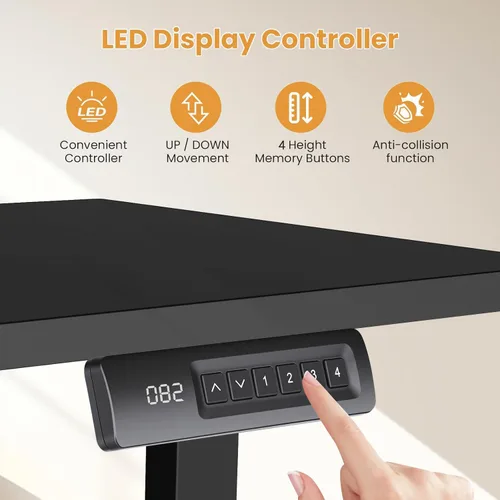 Vista 4 de 63” L Shaped Standing Desk with Charging Station,Supports Left and Right Swapping,Electric Height Adjustable Corner Stand Up Desk.Free Hook