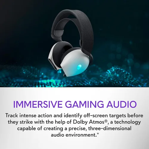 Vista 4 de Alienware AW720H Auriculares inalámbricos para juegos de modo dual - Sonido espacial Dolby Atmos, inalámbrico 2.4 GHz, cable de conector de 0.138