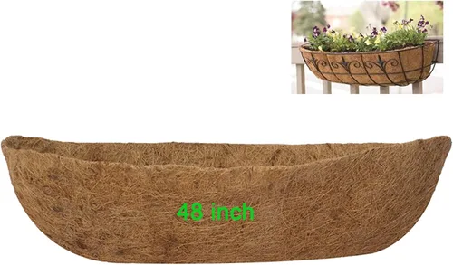 Vista 15 de Revestimientos para cesta de ventana de 30 pulgadas, preformado, revestimiento de coco y coco con tierra húmeda para cesta de ventana