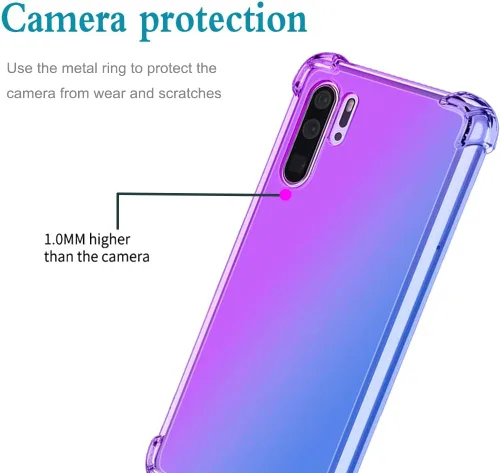 Vista 4 de Funda protectora para Huawei P30 Pro VOG-L29 VOG-L04, lindo degradado claro delgado, a prueba de golpes, suave, flexible, TPU, funda protectora
