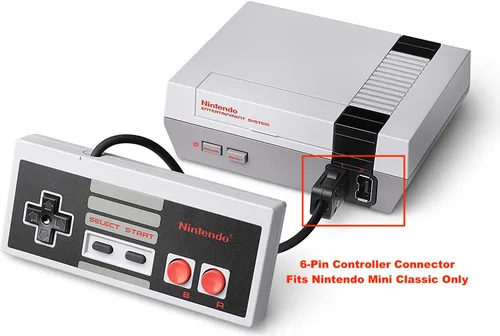 Vista 4 de TheKidMall NES Classic Mini Edition Wired Controller for Nintendo Mini Video Game Console with Extra Long 6 Cable 6-Pin Plug Compatible With NES