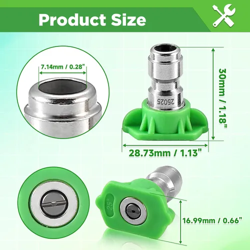 Vista 9 de Pressure Washer Tips, Power Washer Soap Nozzles 65 Degree Black, Pressure Washer Nozzle 7 Pack, 1/4 Inch Quick Connector, 4000 PSI