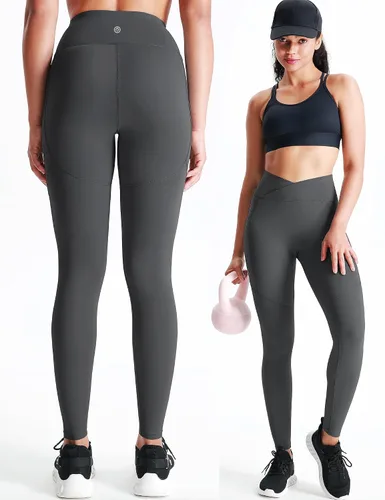 Vista 27 de Neleus calzas de yoga para mujer con bolsillo y cintura alta, para correr, con control de barriga