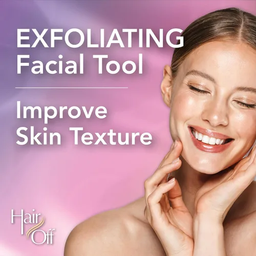 Vista 5 de Limpiador facial – Removedor de vello facial sin dolor y sin químicos y exfoliante facial suave – Borrador de pelo para retrasar el crecimiento