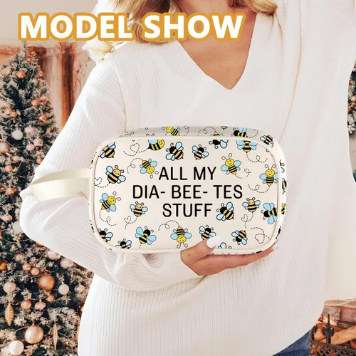 Vista 4 de XYANFA Bolsa de diabetes tipo 1 tipo 2 para diabéticos, bolsa médica para diabetes, almacenamiento y organización de todas mis cosas para la Todas