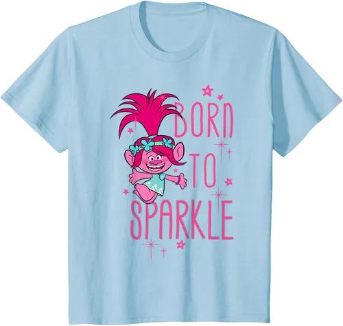 Vista 13 de DreamWorks Trolls Camiseta Born to Sparkle Negro