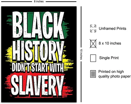Vista 2 de Black History - Arte de pared afroamericano para hombres y mujeres, regalos afroamericanos, orgullo negro, cultura histórica BLM, bandera afro BLM