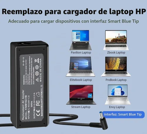 Vista 4 de 45W 19.5V 2.31A Reemplazo para cargador de portátil HP Punta azul, Pavilion