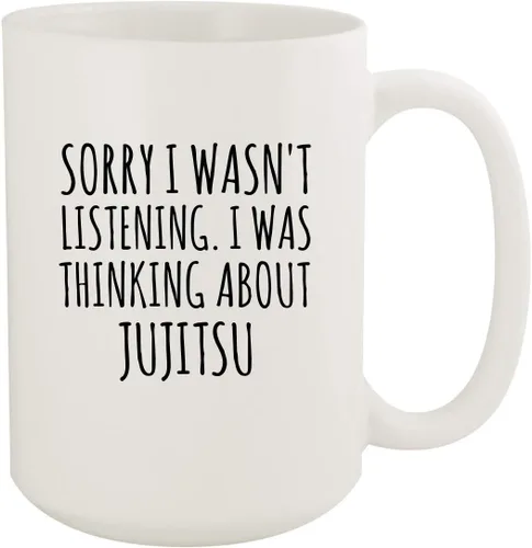 Vista 7 de Sorry I Was Thinking About Jujitsu - Taza de café y té (cerámica, 12.8 fl oz), color blanco