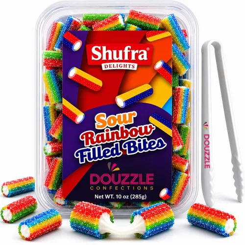 Vista 6 de DOUzzle Kosher, caramelos de regaliz rellenos de frambuesa azul, gomitas suaves y masticables (10 onzas, 2 unidades)