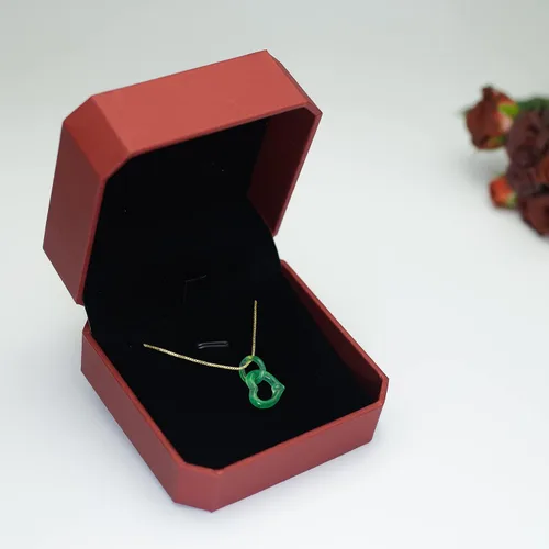 Vista 8 de Jade Necklace for Women Valentine's Day Gifts, Love Heart Pendant Chain Necklaces with Birthstone Crystals 18k Gold Plated Fashion Jade Choker