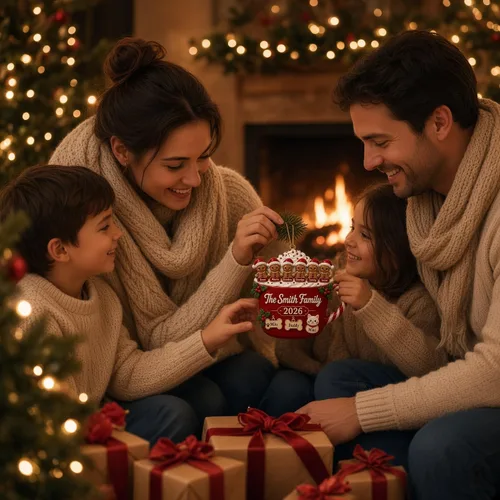 Vista 2 de Taza de Navidad personalizada con diseño de pan de jengibre 2026 Taza de crema_02