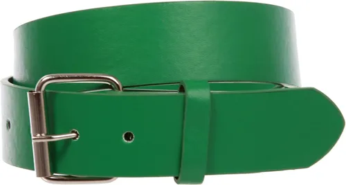 Vista 11 de Beltiscool 1 1/2" (38 mm) Snap On Plain Leather Jean Belt con hebilla de rodillo Amarillo