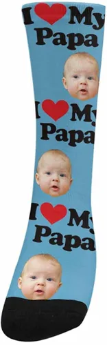 Vista 2 de InterestPrint Calcetines personalizados con fotos familiares para hombres y mujeres, sube tu imagen familiar memorable única, Blanco