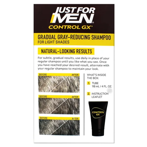 Vista 2 de Just for Men Control GX Grey Champú Reductor Rubio y Marrón Medio
