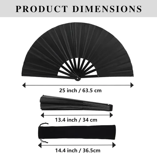 Vista 7 de Large Folding Hand Fans (6pcs) for Line Dancing