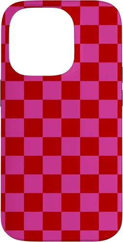 Vista 17 de Red Pink Checkered Checked Pattern Check Design #019 Case for iPhone 17
