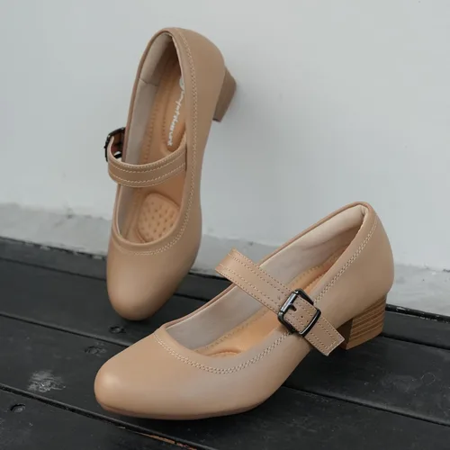 Vista 7 de Ortho+rest Zapatos Mary Janes para juanetes, zapatos de vestir ortopédicos, tacones bajos y gruesos, bombas de trabajo