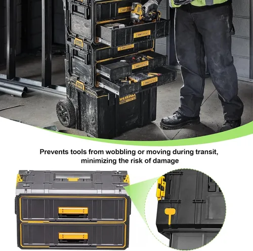 Vista 3 de Kit antitambaleo para cajones Dewalt Toughsystem 2.0, paquete de 8 insertos