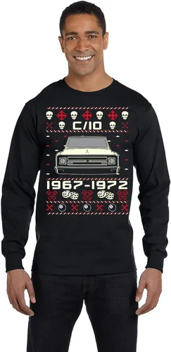 Vista 2 de 67-72 Chevy C10 Glamour - Suéter de Navidad de manga larga