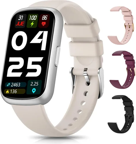 Vista 9 de Rastreador de actividad física, relojes inteligentes para mujeres y hombres con monitor de frecuencia cardíaca, SpO2/sueño, IP68 impermeable