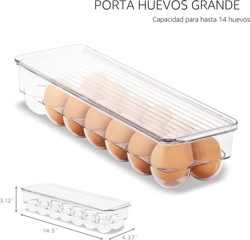 Vista 3 de Sorbus - Contenedores para refrigerador y congelador, organizador de refrigerador, contenedores de almacenamiento de alimentos apilables