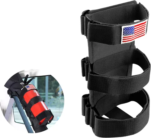 Vista 7 de Ziciner Soporte para Extintor de Incendios 2.5-3LB Barra Antivuelco Ajustable, Correa para Extintores con Patrón de Bandera Americana Bartact